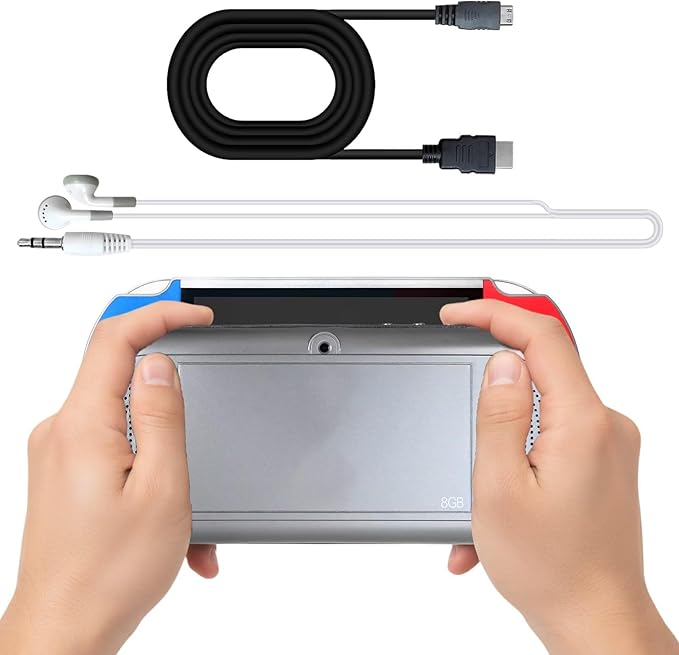 Built-in 1000 games Retro Portable Mini Handheld Video Game Console 8-Bit 5.1 Inch 128Bit Color LCD Color Game Player, US ship