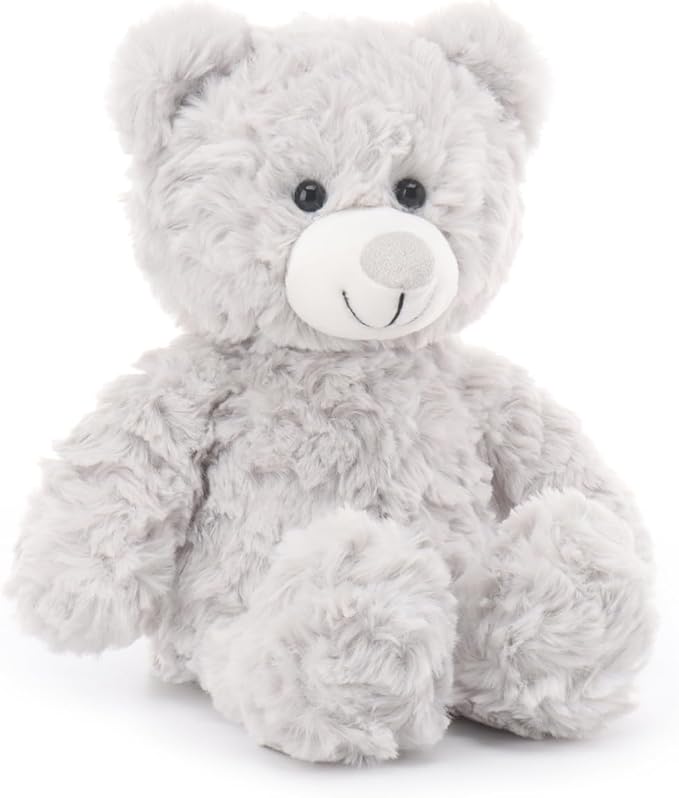 Apricot Lamb Light Gray Flower Bear Stuffed Animals for Kids, Soft Cute Plush Toys for Baby Girl and Boy, 7.9 Inches