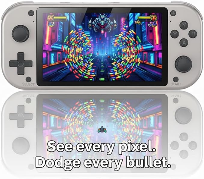 Retro Handheld Portable Video Game Console - 4.3" IPS Screen, Emuelec System, 64GB, 20,000+ Games, Classic Game System (64 GB)