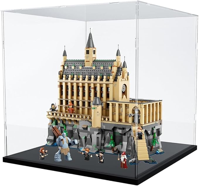 DuvinDD Acrylic Display Case for Collectibles Large Clear Lego Display Case Countertop Dustproof Protection Storage Box for Lego Deku Tree 77092, Lego Hogwarts Castle 76435(17x17x17inch)