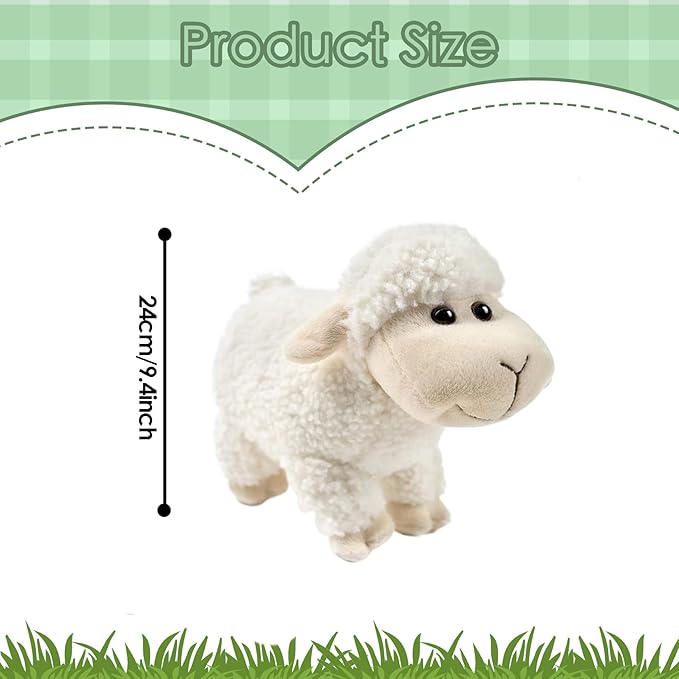 Tiny Heart Sheep Stuffed Animal, Plush Toy, Soft Lamb Kids Boys & Girls Birthday Gift, White Lamb Toys (Standing)