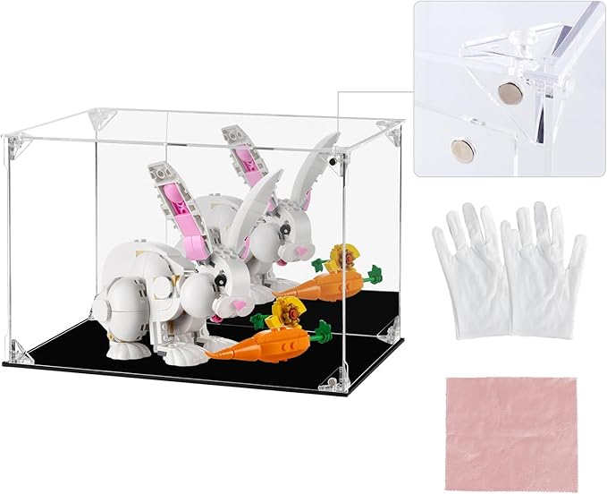 Display Case 11.8"X7.8"X7.8" inch,30X20X20cm for Collectibles Assemble Clear Acrylic Box Alternative Glass Case for Display Action Figures Home Storage Organizing Toys (11.8"X7.8"X7.8"/30X20X20CM)