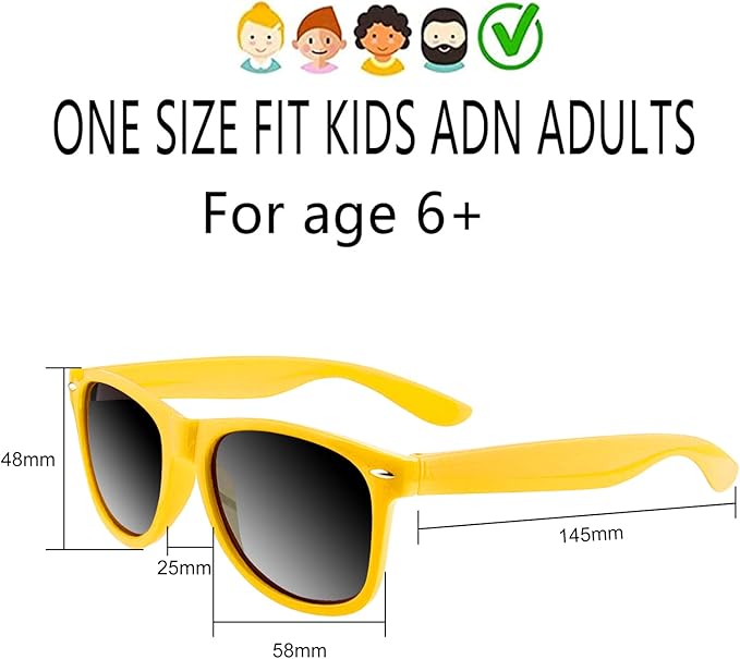 TUPARKA 12 Pack Sunglasses in Bulk School Party Goody Bag Fillers for Birthday Party Beach Pool Party, Yellow