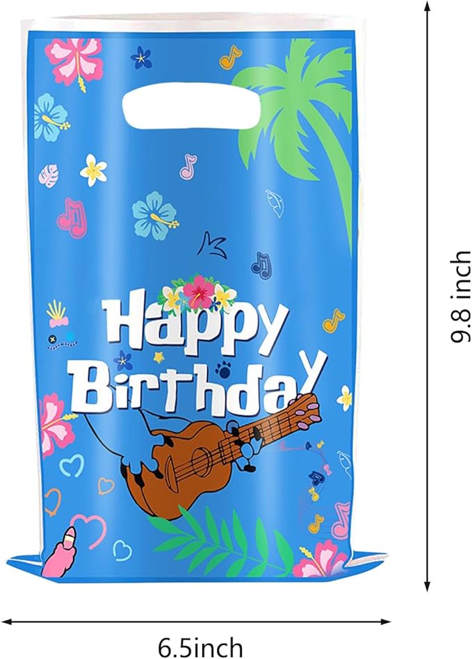 30Pcs Pink Blue Cartoon Animation Luau Party Gift Bags Birthday Theme Party Decoration Supplies for Kids Boy Girl
