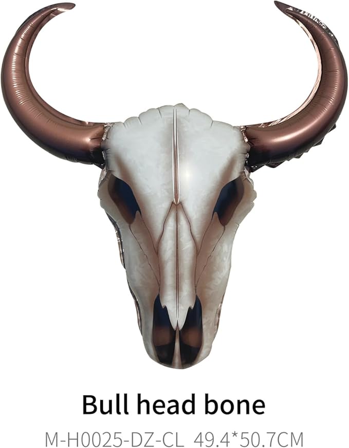 5Pcs Mini 19Inch Western Long Horn Cow Balloons/Cowboy Longhorn Aluminium Foil Balloon for Party Wall/Last Rodeo Bachelorette Party Supplies/Western Party Decorations/Bull Skull Wall Decor