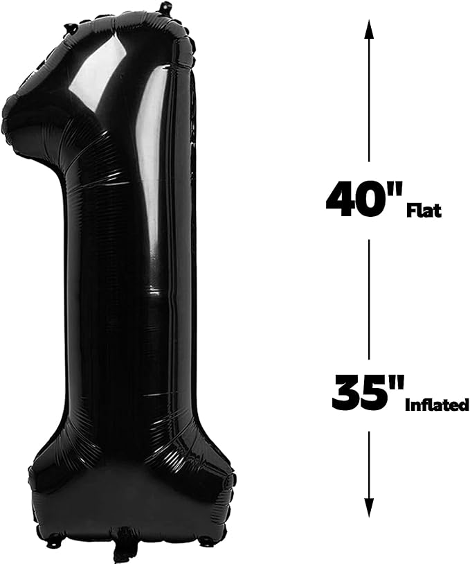 Black Number 18 Balloon - 40 Inch, Birthday Party Decorations, Anniversary & Graduation Supplies