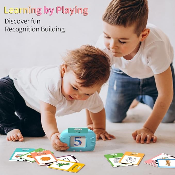252 Sight Words Talking-Flash-Cards, Easter Birthday Gifts for Boys 1 2 3 4 5 6 Year Old, Educational Montessori Toys, Pocket Speech Language Learning Toys for Toddlers Ages 1-6, Blue