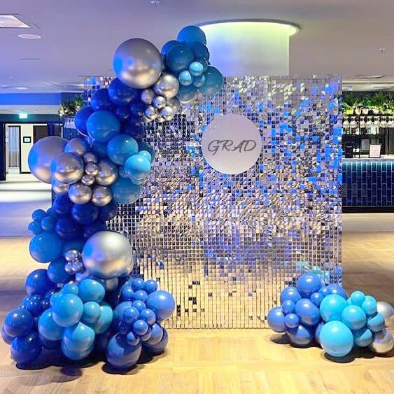 Blue Balloons Metallic Blue Balloon, 60pcs 12 Inch Chrome Baby Pearl Blue Balloons Navy Latex Balloon for Baby Shower Graduation Birthday Party Decorations