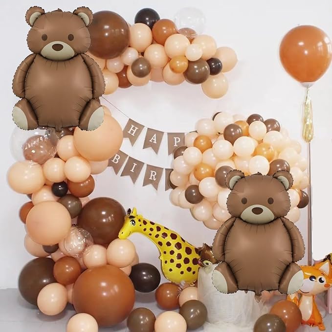 Large Little Bear Foil Balloons，2 PCS 35 Inch Little Bear Theme Party Supplies，Jungle Safari Theme Baby Shower Birthday Party Decorations