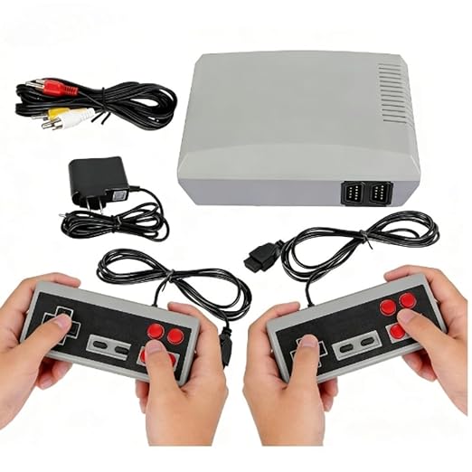 Retro Gaming Console with 300+ Classic Games & 2 Wired Controllers for Family Fun