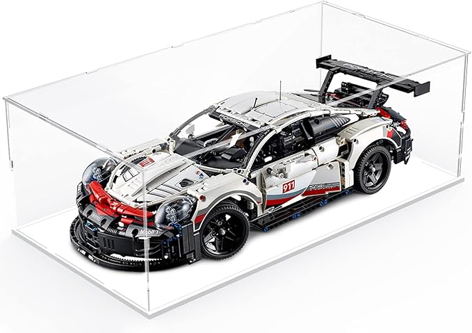 Acrylic Display Case Display Box for 1/8 Scale Model Car, Countertop Large Display Case for Lego Car Porsche 42096, Bugatti 42083, Clear Dustproof Protective Case for Collectibles(23.6"Lx11.8"Wx7.8"H)