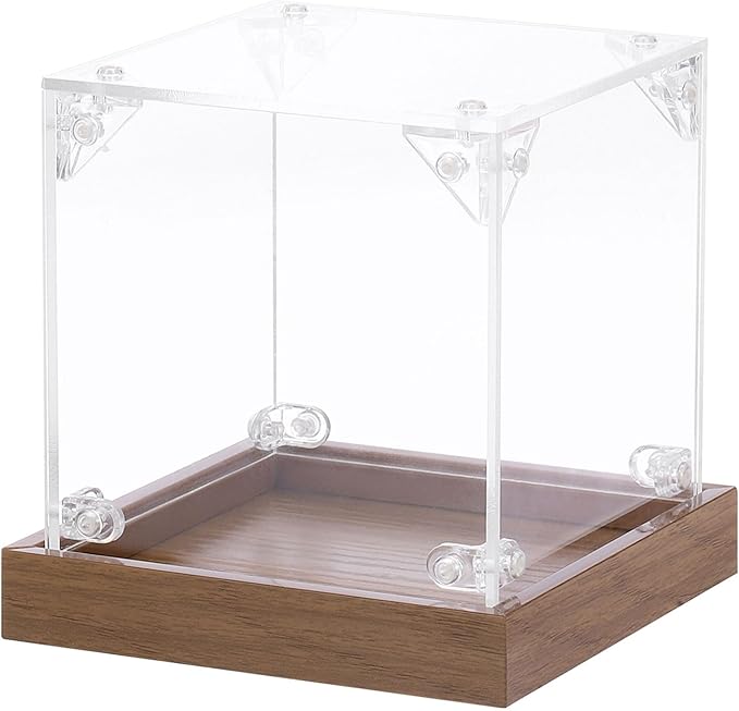 MECCANIXITY Acrylic Display Case, 4"x4"x4" Clear Display Box Assemble Dustproof Storage Organizer Showcase for Collectibles Action Figures