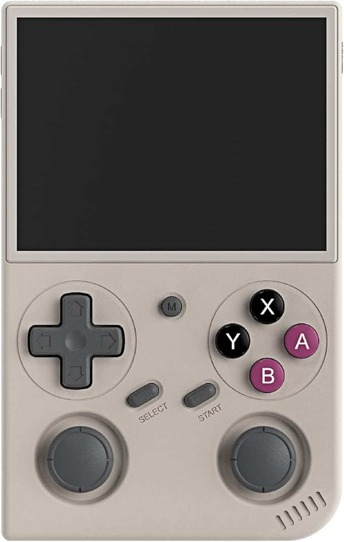 G350 Handheld Game Console , 3.5 Inch IPS Screen Linux System 3200 mAh Battery 4371 Games Preloaded , Portable Retro Video Games Console Support Controller and Earphone (Gray)
