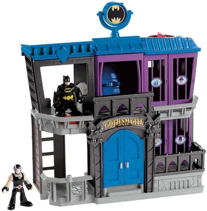 Fisher-Price Imaginext DC Super Friends Gotham City Jail Playset with Batman and Bane Figures for preschool kids ages 3-8 years
