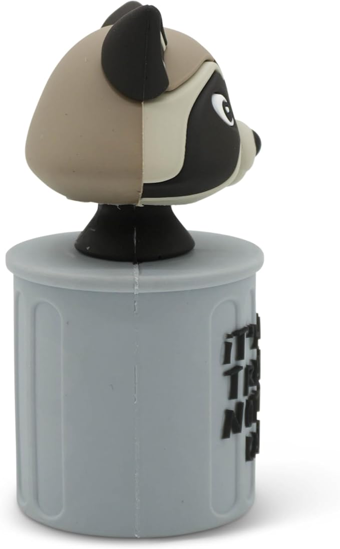 Mini Novelty Bobblehead – Funny Small Wobble Head Desk Toy, Cute Resin Figurine for Office Desk Decor, Car Dashboard, Gifts & Party Favors - Trashy Raccoon