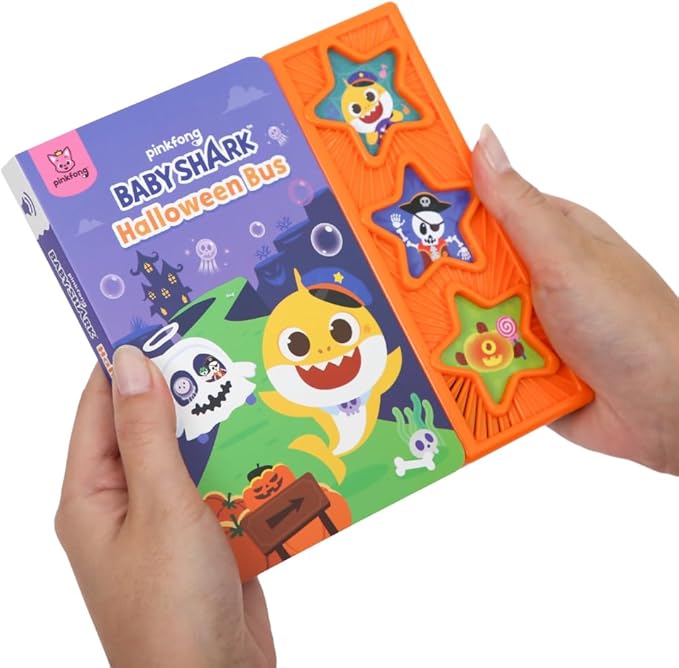 Baby Shark Halloween Bus 3 Button Sound Book, Children's Halloween Books, Interactive Learning Books for Toddlers, Learning & Education Toys, Baby Shark Seasonal Gifts for Babies & Toddlers 1-3