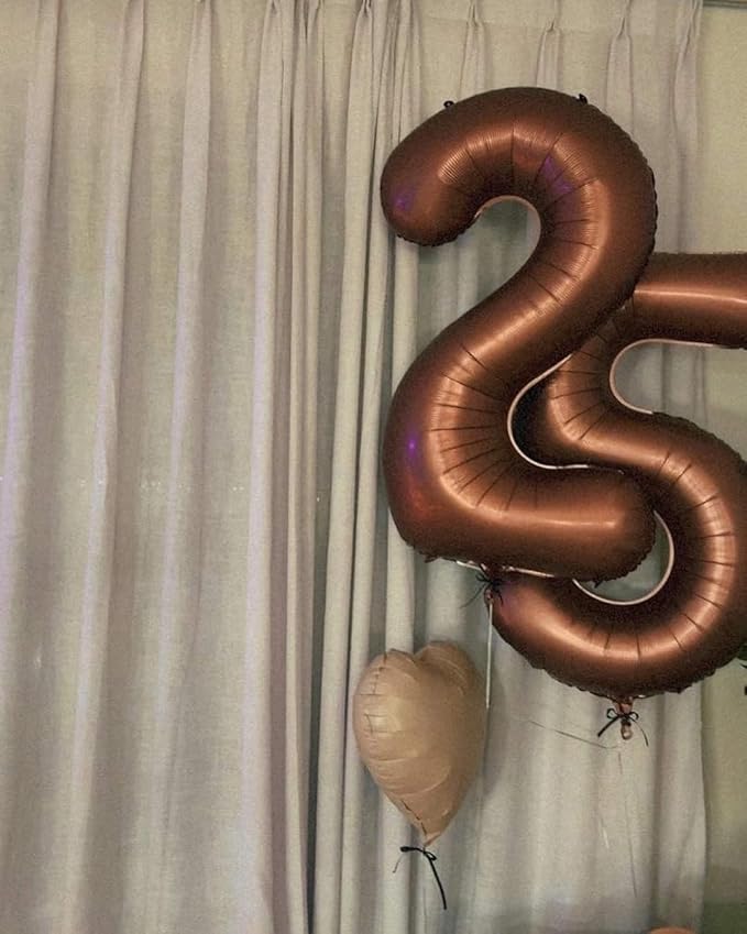 40 Inch Coffee Brown Number 9 Balloon, Giant 9 Number Balloons for 9th Birthday Decorations, Party Supplies for Baby Boy Girl, Coffee Brown Party Decor