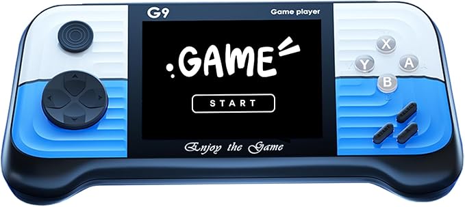 Handheld Game Console Built-in 400 Retro Games, Travel-Friendly Gaming Console with Long Battery Life, Plug and Play Video Game Console for Kid Adult (Blue)