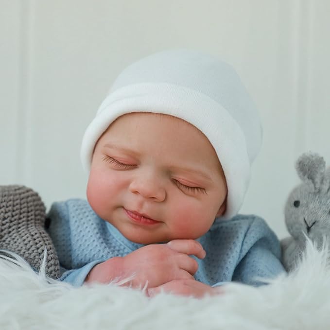 WOOROY Lifelike Reborn Baby Dolls- 18 Inch Baby Boy Doll, Full Vinyl Body Sleeping Dolls, Poseable Real Life Newborn Realborn Birthday Gift Toy with Doll Accessories for Kids 3+