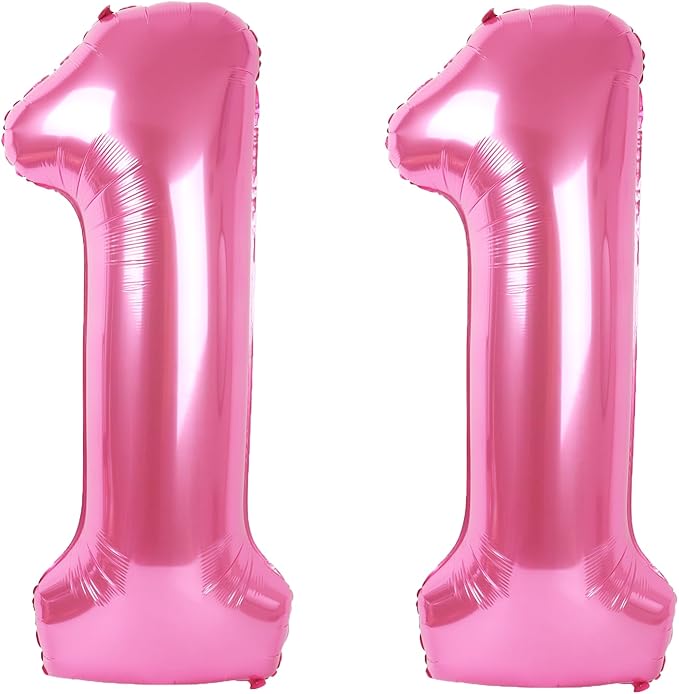 40 Inch Pink Number 11 Digital Balloon,Jumbo Mylar Foil Helium Balloon for 11 Balloons for Birthday Party,Wedding Anniversary Party Decorations