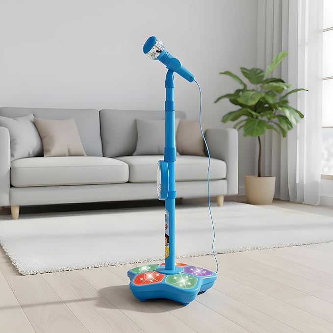 Kids Microphones Singing Portable – LED Lights, Microphone Stand Christmas Birthday, Podcast Recording Party Teen Streaming | Singing Portable LED Lights Toy,Toy Microphone with Stand for