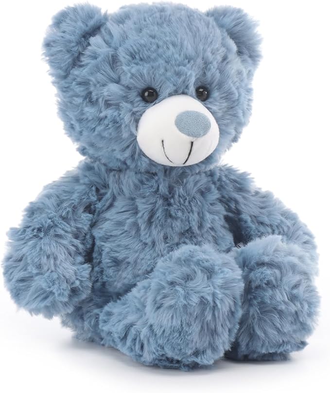 Apricot Lamb Navy Blue Flower Bear Stuffed Animals for Kids, Soft Cute Plush Toys for Baby Girl and Boy, 8 Inches