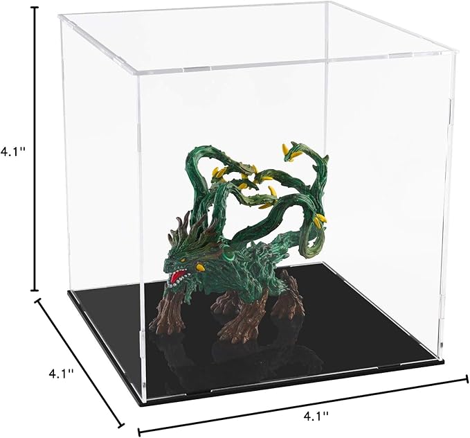 A+ DESIGN Clear Acrylic Display Case Assemble Collectibles Box Alternative Glass Case for Display Action Figures Home Storage & Organizing Toys (4x4x4 inch; 10x10x10 cm)