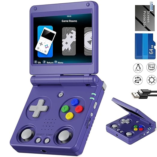 Flip Retro Handheld Game Console Retro Gaming Console with 64G Preloaded 5532 Games,3300 mAh Battey, Portable Clamshell Games Consoles Supports 5G WiFi Bluetooth HDMI 30+ Simulators RG34XXSP