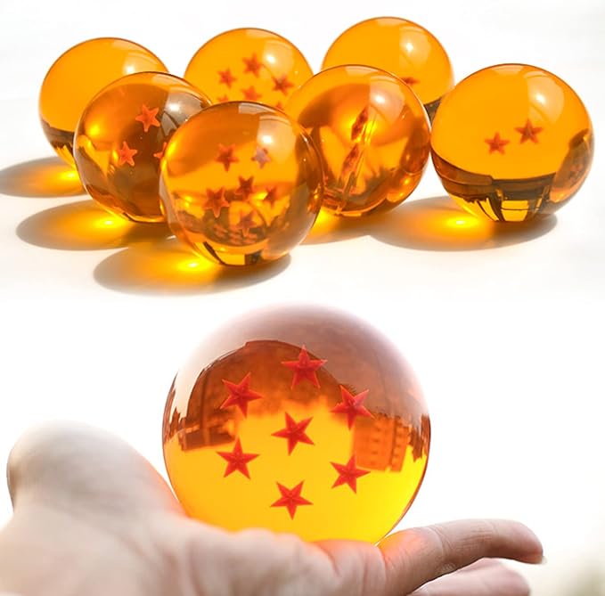The Novelty Children's Toy Dragon Transparent Play Balls Set Contains 7 Dragon Transparent Play Ballss 1.7 inches / 4.3cm Star Crystal Balls