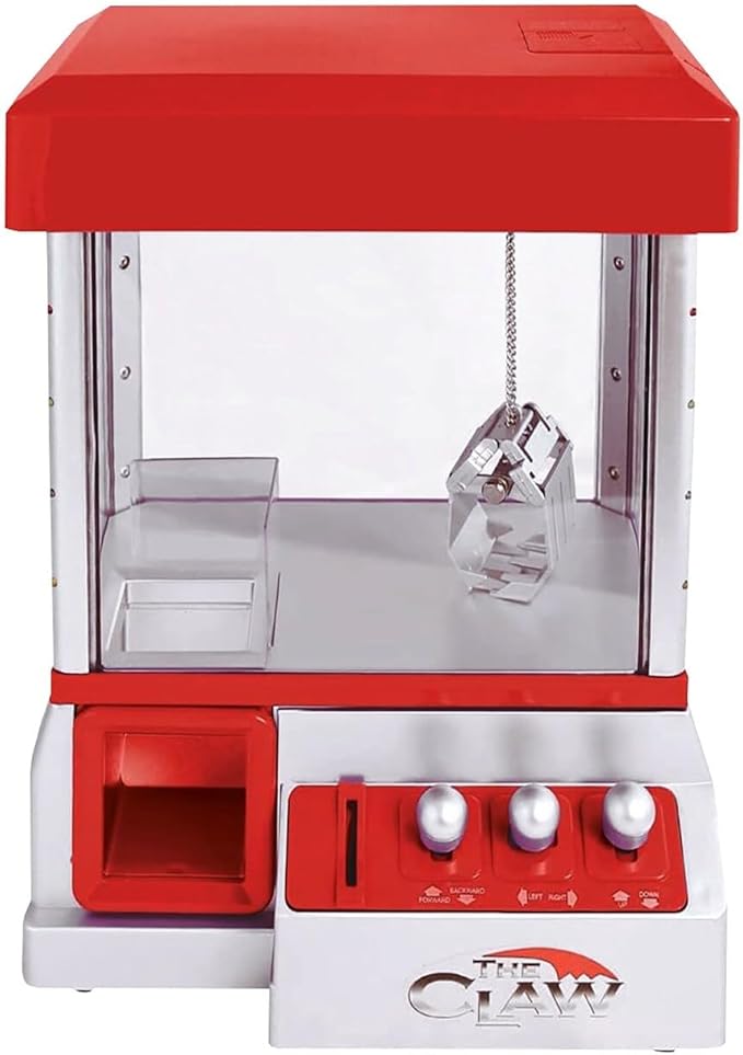 Etna Mini Arcade Claw Machine Game with Lights & Sounds, 14 Inch x 10 Inch, Red