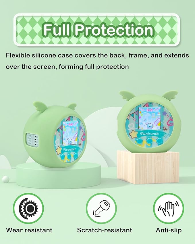 Silicone Case Compatible with Punirunes Interactive Digital Toy - Protective Sleeve with Lanyard (Case Only) - Pale Green