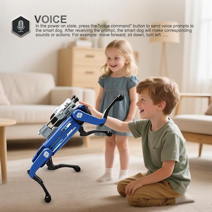 Smart Robot Dog for Kids, Voice & Remote Control Interactive AI Robotic Pet with 30+ Lifelike Actions, Programmable & Dancing STEM Toy, Best Gift