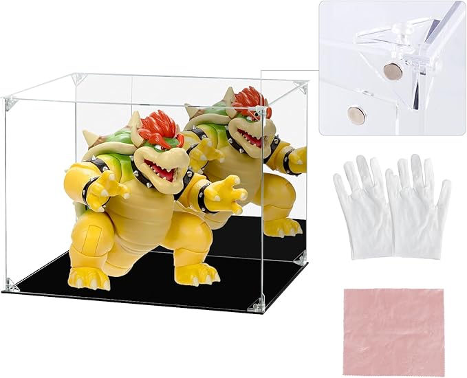 Display Case for Collectibles Assemble Clear Acrylic Box Alternative Glass Case for Display Action Figures Home Storage Organizing Toys (40x30x30cm B)