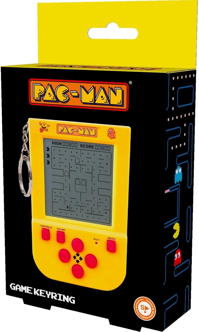Fizz Creations PAC-Man Keychain Game. Includes LCD Screen, 4-Directional Controls & 4 Game Modes with Original PAC-Man Gameplay & Sounds. Officially Licensed Merchandise
