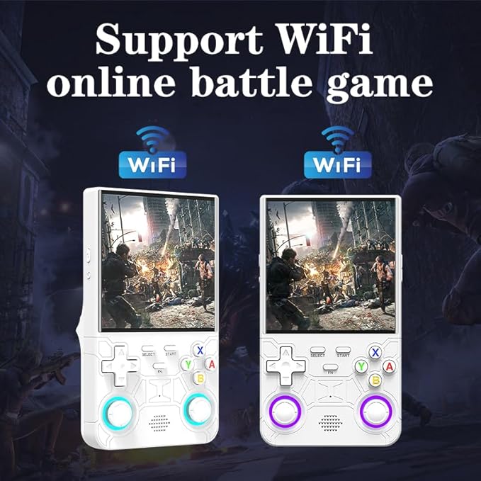 R36 Ultra Retro Handheld Game Console, with 64G Built-in 20000+ Games, 3000mAh Rechargeable, Support 20+ Simulators, Linux System, 4.0 Inch IPS Screen Portable Pocket Arcade (White)