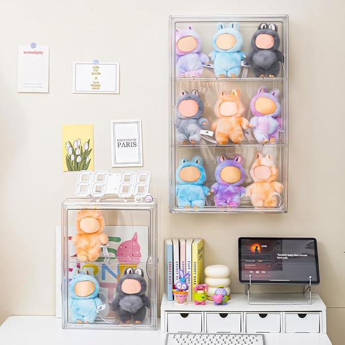 6 Tiers Extra Large Clear Display Case for Figures, Acrylic Storage Organizers Box with Magnetic Door, Wall-Mounted Dustproof Showcase for Collectibles Action Figure