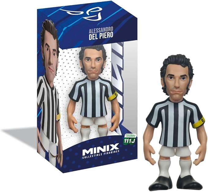 MINIX Alessandro Del Piero Juventus 12cm Figure - Collectible Del Piero Figure Sports Football Icon Range for Fans