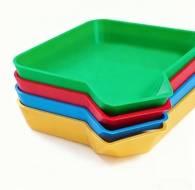 4-Piece Game Organizer Set - Multi-Color Chip & Token Trays for Board Games, Poker, Card Nights, Casino Party Supplies (4)