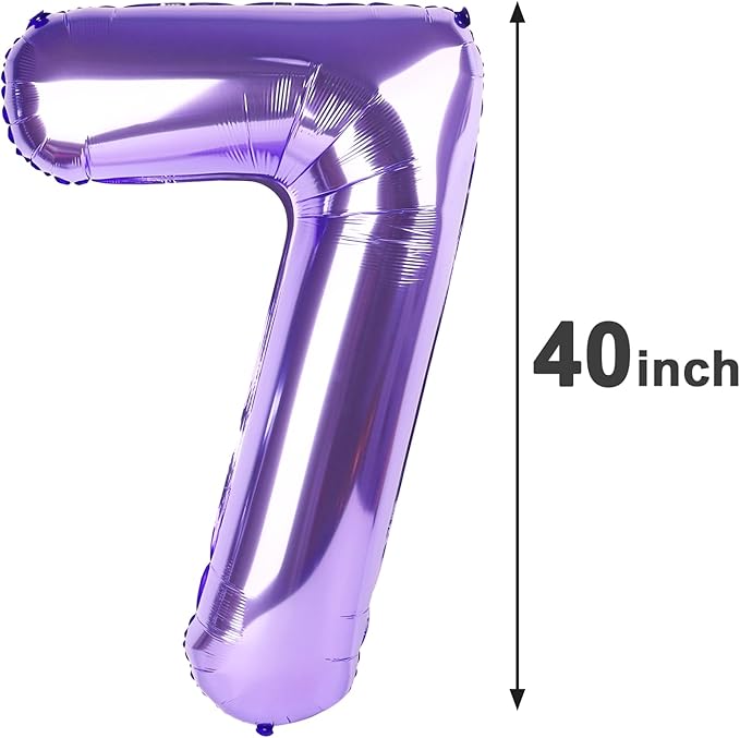 Purple Number 7 Balloon - 40 Inch, Birthday Party Decorations, Anniversary & Graduation Supplies