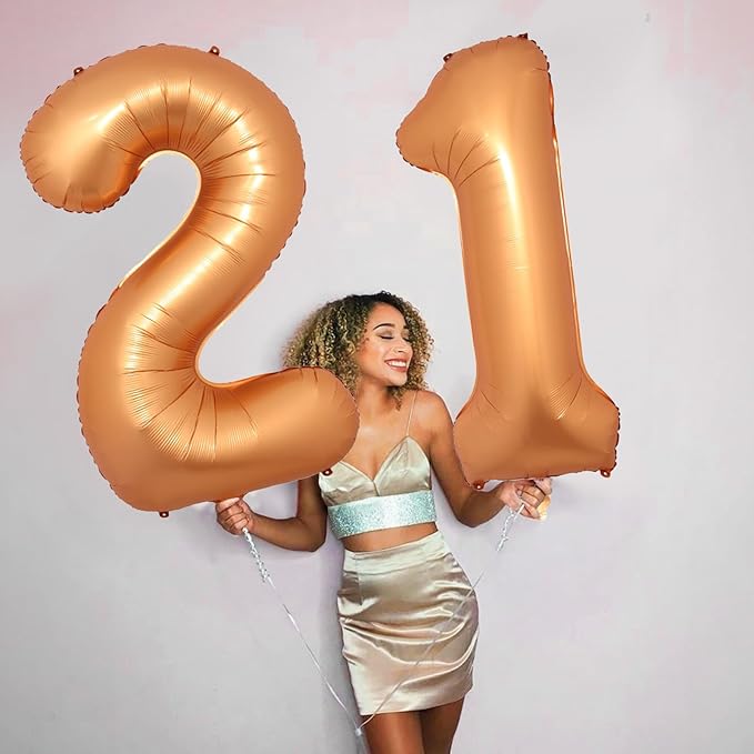 40 Inch Number 5 Balloon, Big Foil Self Inflating 5th Birthday Number Balloons Orange Decor, 0-9 Set Helium Ballons for Girls Kids Birthday Party Anniversary Celebration Party Decorations Supplies