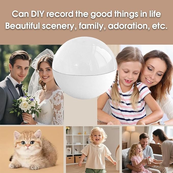 2.7" Crystal Ball Video Player,Memory Orb,Personalized Digital Photo Video Player with Digital & Heartbeat Display,Uploadable Videos & Photos Through Mobile APP,for Anniversary Birthday