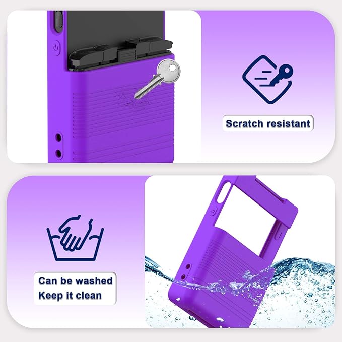 Silicone Case for Trimui Brick Retro Handheld Game Console, Soft Skin Cover for Trimui Brick Accessories, Anti-Scratch Washable TrimuiBrick with Lanyard (Purple)