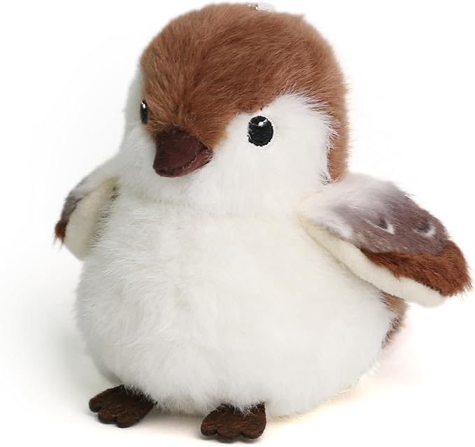 Bird Stuffed Animal Realistic Cute Sparrow Bird Plush Backpack Pendant Simulation Toy Plush Suitable Christmas Birthday Valentine's Day Gift for Kids