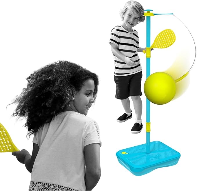 Swingball All Surface Tetherball Tennis Set – Portable Outdoor Game for Kids & Adults – Includes Paddles & Ball – Backyard, Lawn, or Park Active Play – Family Fun, Easy Setup & Storage