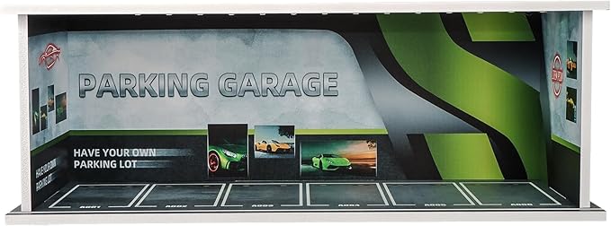 1:64 Car Model Display Case with Lights for Hot Wheels,Matchbox Cars,Diecast Alloy Small Truck Collectibles Storage Box (Green S)