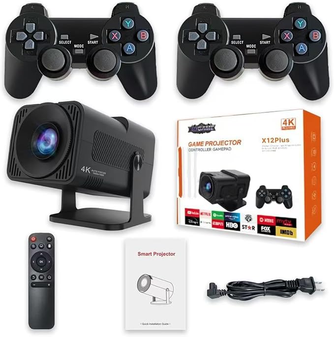 New wireless retro gaming projector,4K HD TV video game stick, Portable projector with 10000+ Games,Small Portable Outdoor Movie Projector,HDMI Output, WIFI