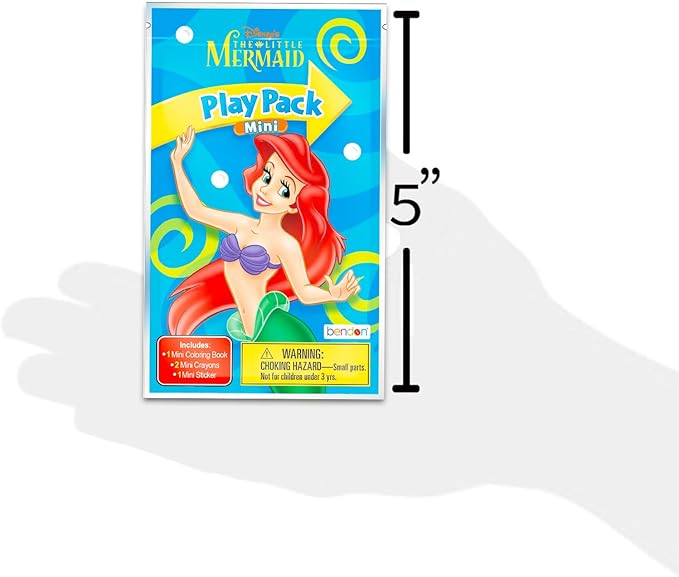 Disney The Little Mermaid Mini Party Favors Set - Bundle with 24 Ariel Play Packs with Coloring Pages, Stickers, More | The Little Mermaid Party Supplies