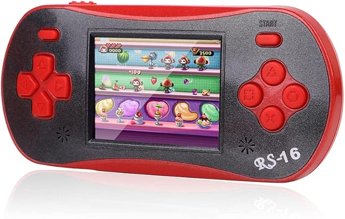 Handheld Game for Kids - FAMILY POCKET RS16 Portable Classic Controller 260 Game 2.5 inch LCD Retro Arcade Video Game System Children's Birthday Gift (red)