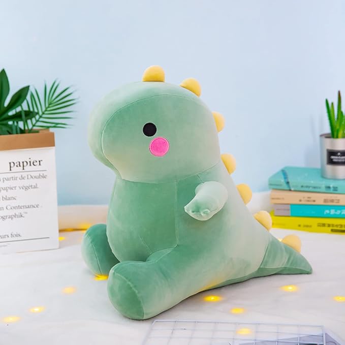 Cute Dinosaur Plush Toys, Fat Dinosaur Stuffed Animals Toys Dolls, Dinosaur Plush Toy Soft Stuffed Animal Dino Plushies Doll Cute Birthday Gifts for Kids Girls Boys (Green,23in)