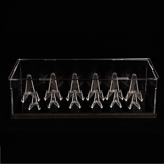 Championship Ring Display Case, 12 Ring Posts Baseball Ring Display Case,Ring Rack Display Gifts for Casino Poker Chip Collectibles Include 12 pcs Holder